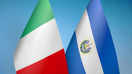 Italy and El Salvador two flags