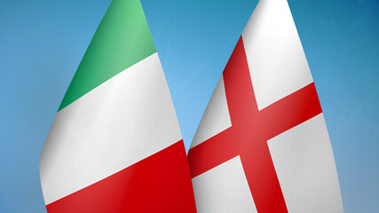 Italy and England two flags