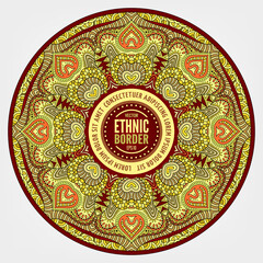 Vector ornamental vintage ethnic round mandala