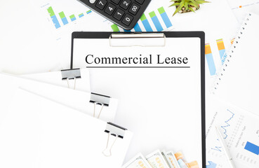 Paper with Commercial Lease on a table