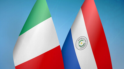 Obraz premium Italy and Paraguay two flags