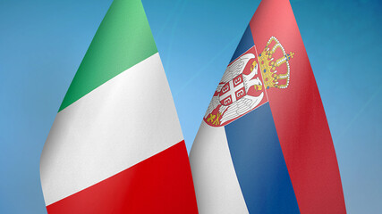 Italy and Serbia two flags