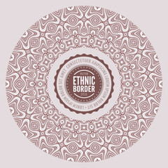 Vector ornamental vintage ethnic round frame