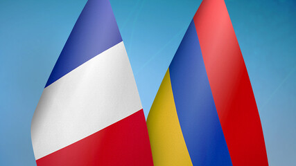 France and Armenia two flags