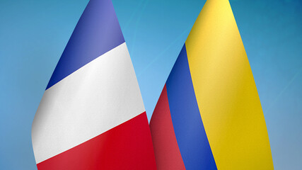 France and Colombia two flags