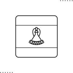 Lesotho square flag vector icon in outlines 