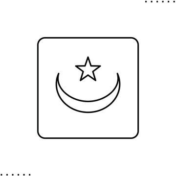 recommend clip art: Mauritania square flag vector icon in outlines 