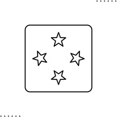 Micronesia square flag vector icon in outlines 