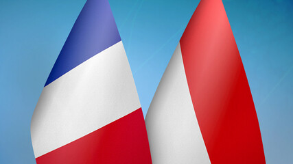 France and Indonesia two flags