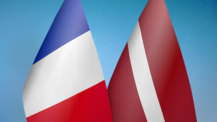 Obraz premium France and Latvia two flags