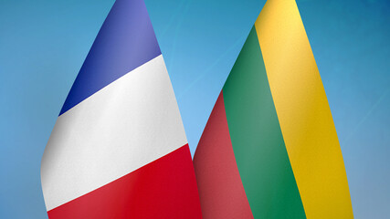 France and Lithuania two flags