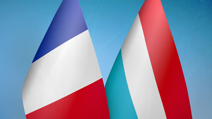 France and Luxembourg two flags
