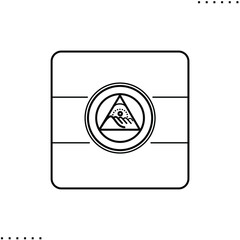 Nicaragua square flag vector icon in outlines 