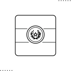 Paraguay square flag vector icon in outlines 