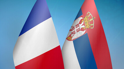 France and Serbia two flags