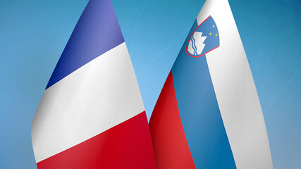 France and Slovenia two flags