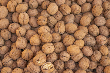 fresh walnuts ready for sale in basket