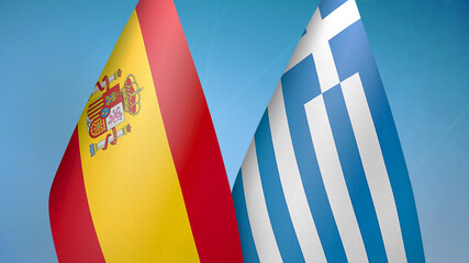 Spain and Greece two flags