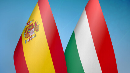 Spain and Hungary two flags