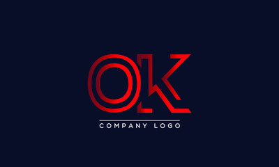 Creative letters OK or KO Logo Design Vector Template. Initial Letters OK Logo Design	