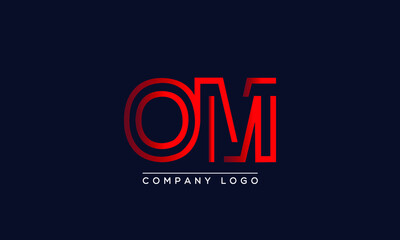 Fototapeta na wymiar Creative letters OM or MO Logo Design Vector Template. Initial Letters OM Logo Design 