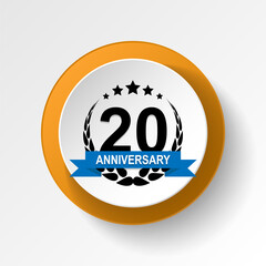 Anniversary, 20 years multicolored icon button. Can be used for web, logo, mobile app, UI, UX