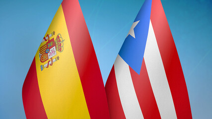 Spain and Puerto Rico two flags