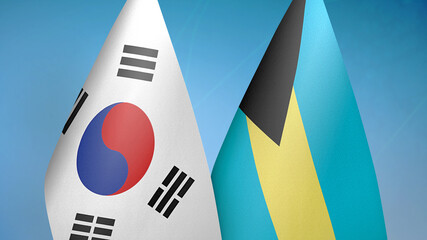 South Korea and Bahamas two flags