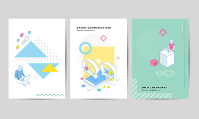 Brochure template layout design. Corporate Business Flyer, Corporate Business Flyer. Young woman and women taking photo and posting in social networks.