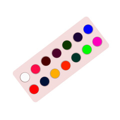 Palette with paints vector icons 
