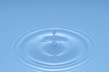 Water Drop - Pure clear and transparent of water and ripple in bright background. Creative modern concept, for graphic design, website, poster, placard and wallpaper.