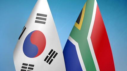 South Korea and South Africa two flags