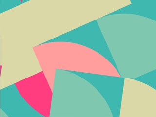 Beautiful of Colorful Art Green and Pink, Abstract Modern Shape. Image for Background or Wallpaper