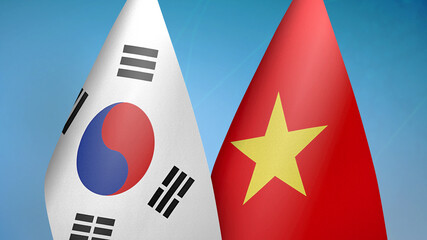 South Korea and Vietnam two flags