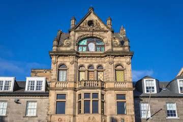 Fototapeta na wymiar Building with headquarters of George Street Association in the New Town Edinburgh city, Scotland, UK