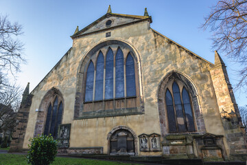 Fototapeta na wymiar Exterior view of Greyfriars Church in the Old Town of Edinburgh city, Scotland, UK