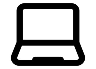 Laptop, desktop, computer icons set in black simple design on an isolated background. EPS 10 vector