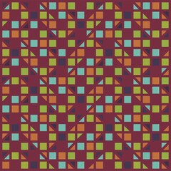 Beautiful of Colorful Triangle and Square, Repeated, Abstract, Geometric Illustrator Pattern Wallpaper. Image for Printing on Paper, Wallpaper or Background, Covers, Fabrics