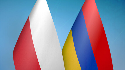 Obraz premium Poland and Armenia two flags