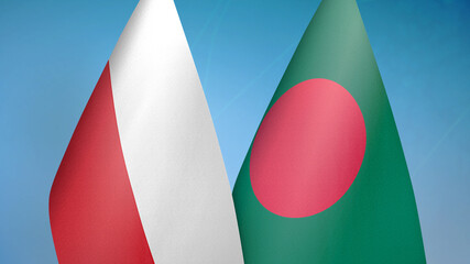 Poland and Bangladesh two flags