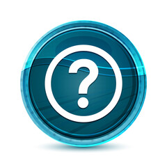 Question icon elegant glass blue round button vector design illustration