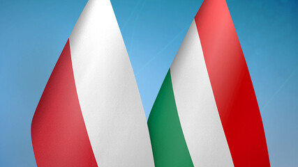 Poland and Hungary two flags