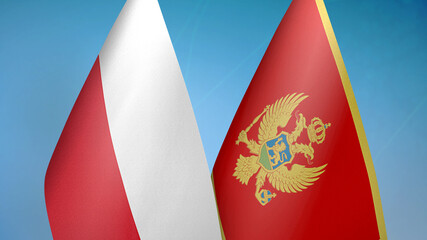 Poland and Montenegro two flags