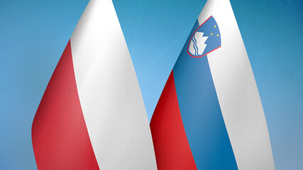 Poland and Slovenia two flags