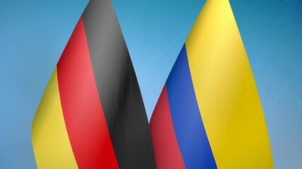 Obraz premium Germany and Colombia two flags