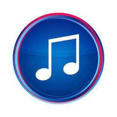 Music icon silky blue round button aqua design illustration