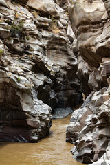 Waterfall, river and very particular rocks, this form is because the river, formed years ago