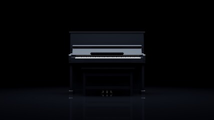 Elegant piano in a dark room.