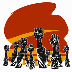 The people protesters vector image for Protest or revolution content.