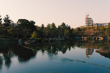 Fototapeta na wymiar temple and Japanese garden